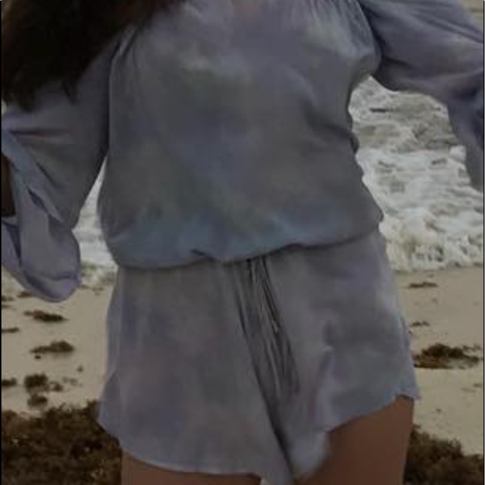 Blue life off the shoulder romper